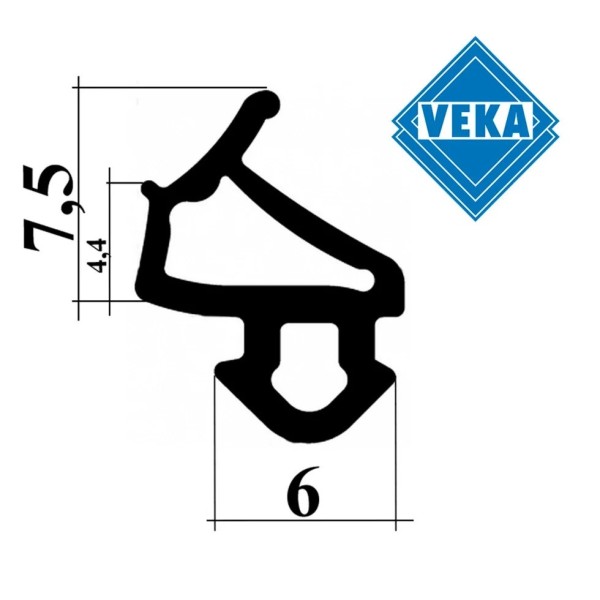 SECIL VEKA-10 (112.254) EPDM plastikinių langų guma, juodas