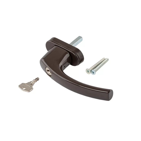 IRYS BR LK (40mm) window handle with lock, brown