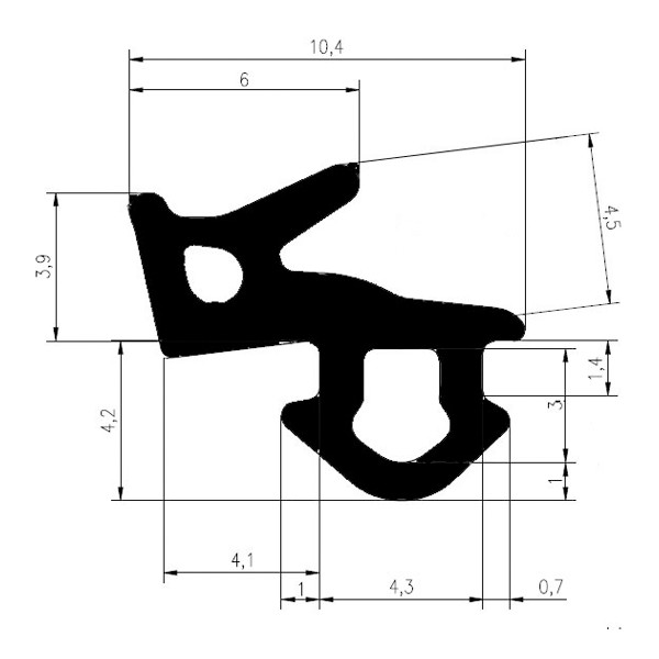 SECIL VEKA-09 (112.253) EPDM gumijas un PVC logi, melns krāsa