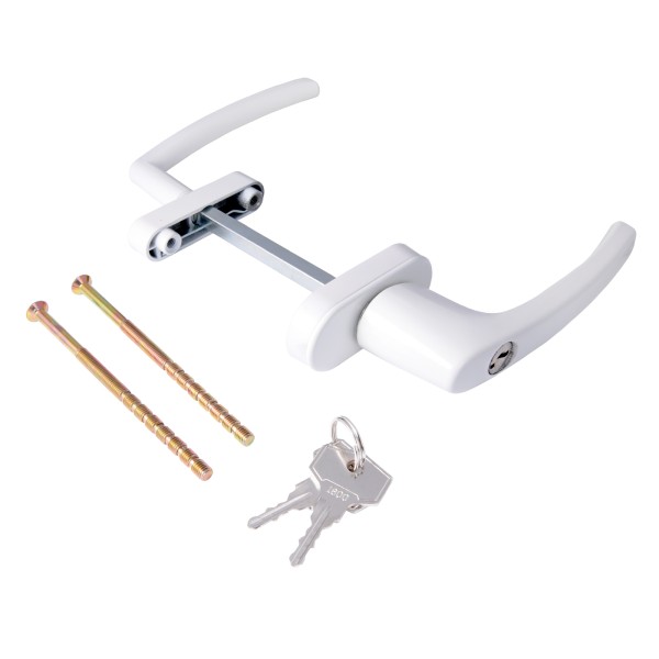 PARNAS WS rõduukse käepide võtmega (kitsas), valge, komplekt